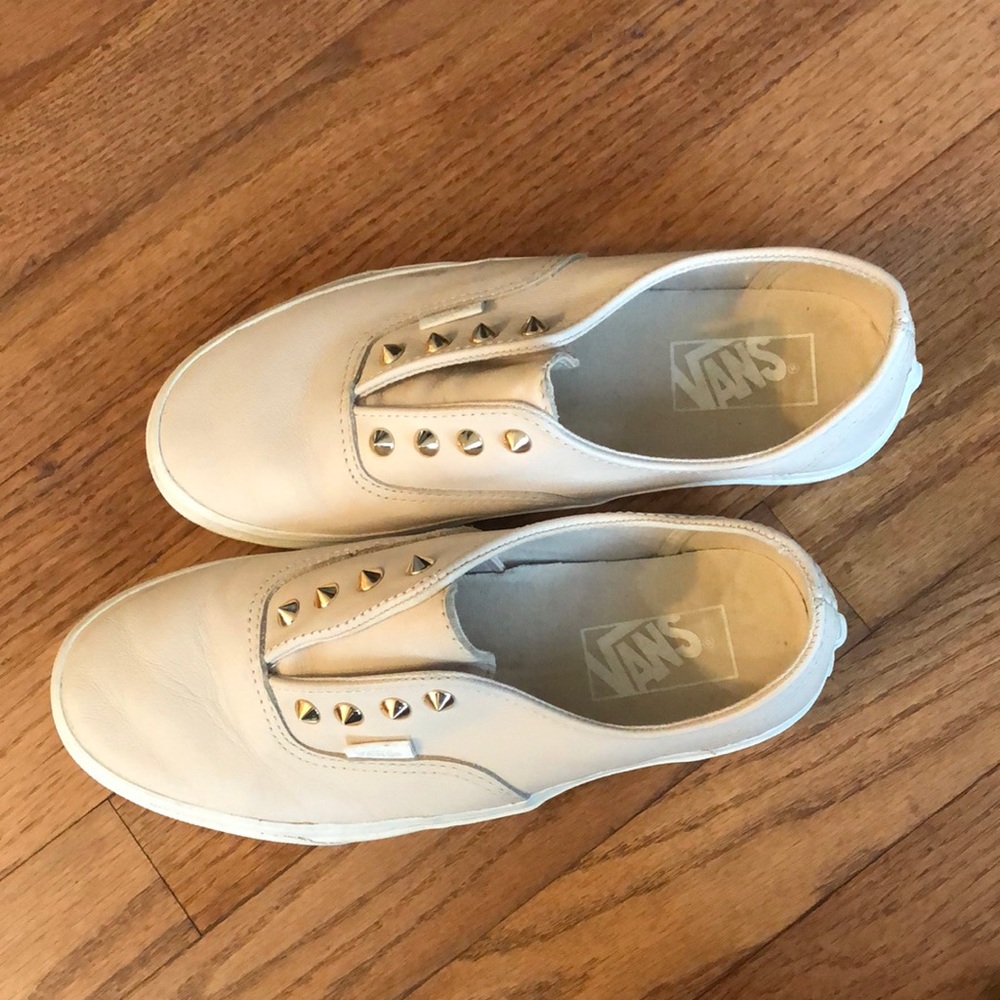 Barely Worn Light Pink Studded Vans